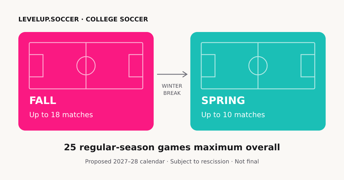LevelUp illustration of fall and spring soccer competition separated by a winter break